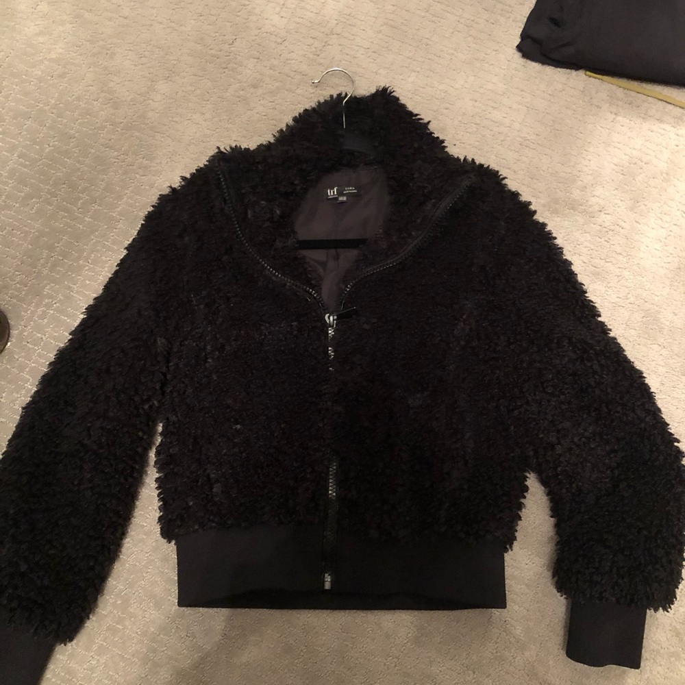 Zara Black Sherpa Jacket